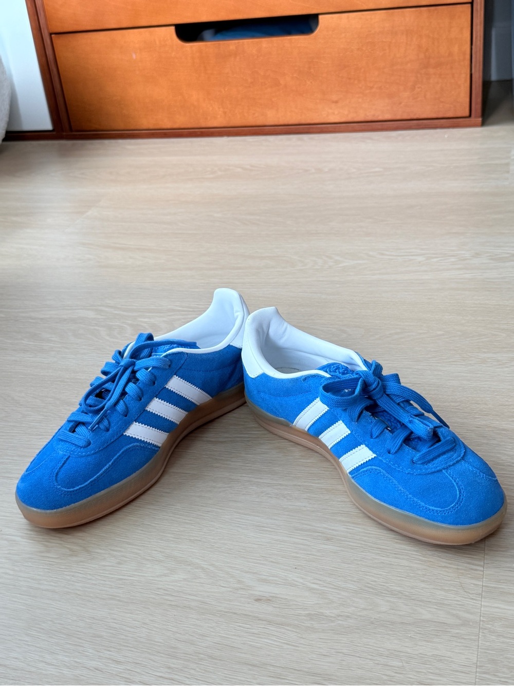 adidas Blue Suede Classic Sneakers with White Stripes
